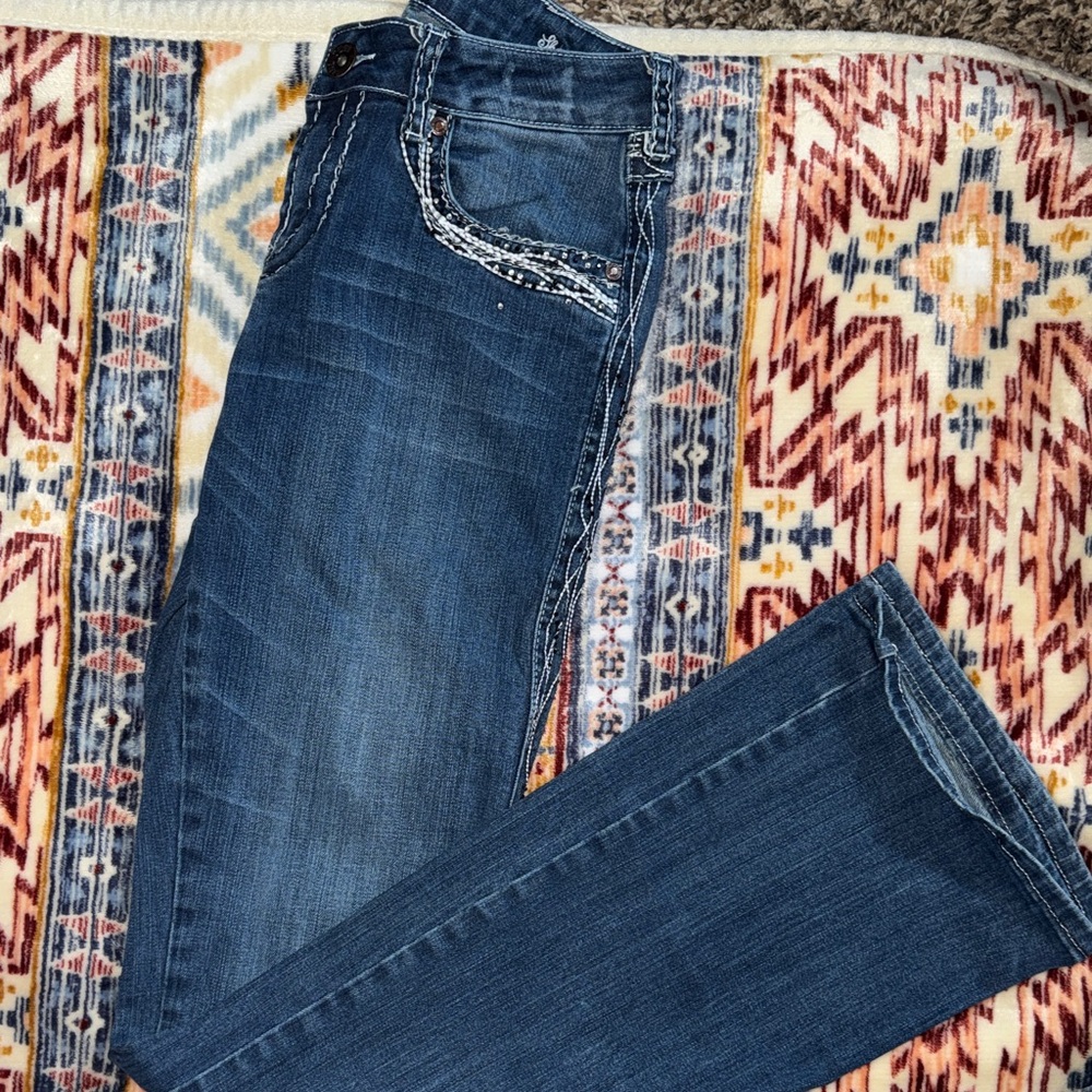 Cowgirl Tuff Dark Blue Boot Cut Jeans Show Jeans